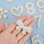 Imitation Pearls Patches, Iron/Sew on Appliques, with Glitter Rhinestone, Costume Accessories, for Clothes, Bag Pants, Mixed Shapes