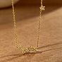 304 Stainless Steel Pave Cubic Zirconia Multiple Star Pendat Necklaces for Women, Golden