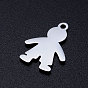 304 Stainless Steel Pendants, Blank Stamping Tag, Boy