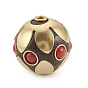 Handmade Indonesia Beads, with Raw(Unplated) Brass Findings, Round