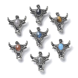 Gemstone подвеска, с латунной фурнитурой , без свинца и без кадмия, крупный рогатый скот