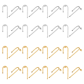 16 пары 2 цвета 304 фурнитура для сережек-гвоздиков из нержавеющей стали, с горизонтальными петлями и ушными гайками/задними частями серег