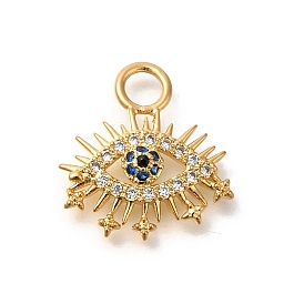 Brass Cubic Zirconia Pendants, Evil Eye Charms