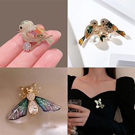 Broche de diamantes de imitación de aleación de pájaro/mariposa/insecto