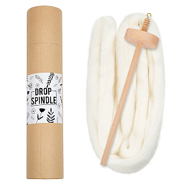 Прялка из дерева, с шерстью