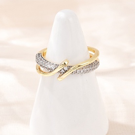 Регулируемые манжеты-кольца из латуни с микропаве из кубического циркония для женщин