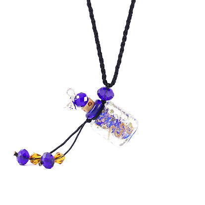 Колье с подвеской в виде флакона духов лэмпворк со стеклянными бусинами, украшение флакона эфирного масла для женщин