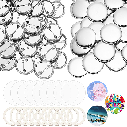 Фурнитура для броши из белой жести, с ПЭТ-прокладкой