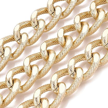 Aluminium Curb Chains, Textured, Unwelded, with Spool