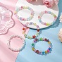 5Pcs Kids Round Acrylic Beaded Stretch Bracelet & ABS Plastic Imitation Pearl Round Beads Stretch Bracelet Sets