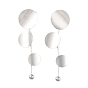 Brass Pendants Stud Earrings, Flat Round