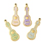 304 нержавеющей стальной эмали подвески, золотые, гитарный шарм