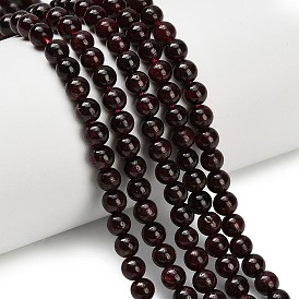 Гранат природный бисер нитей, круглые