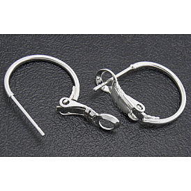 Латунные серьги обруча, серебряный цвет гальваническим, без никеля 