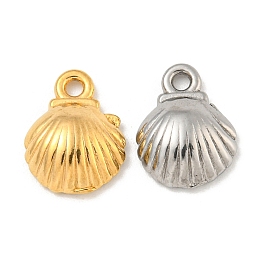 Ion Plating(IP) 304 Stainless Steel Charms, Shell Shape Charms