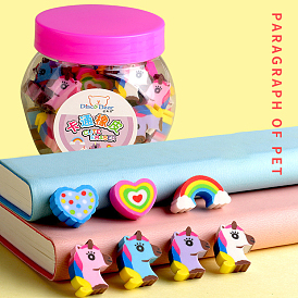TPU Erasers, School Supplies, Heart & Rainbow & Unicorn