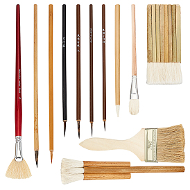 Кисть для глазури керамики, Деревянная акварельная шерстяная расческа для волос, художественная кисть