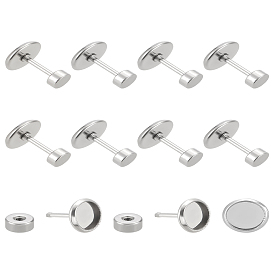 10 piezas 304 hallazgos para pendientes de acero inoxidable, rondo