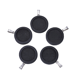 Деревянная подвеска кабошон настройки, подвесная база, фурнитура из нержавеющей стали , плоско-круглые