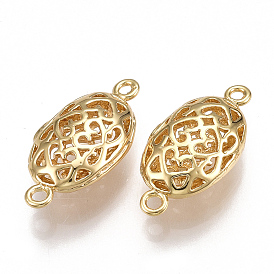 Brass Links/Connectors, Hollow, Oval, Nickel Free