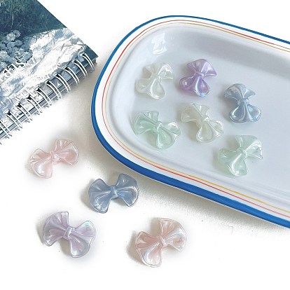 Светящиеся непрозрачные акриловые бусины, бантом, светящиеся в темноте бусы