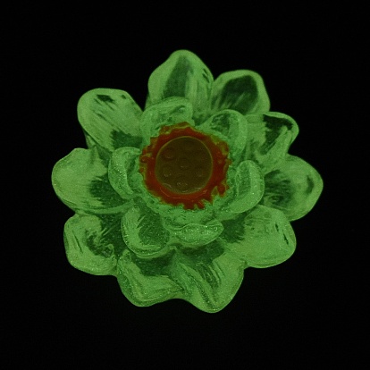 Светящиеся прозрачные кабошоны из смолы, светящийся в темноте цветок лотоса/лист лотоса, для изготовления ювелирных изделий