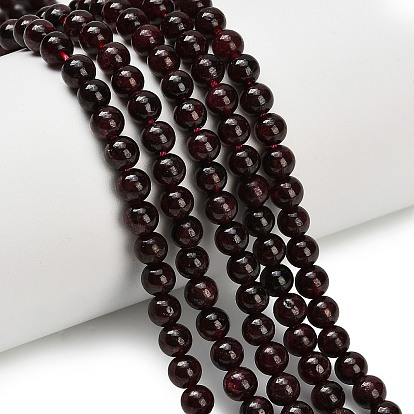 Гранат природный бисер нитей, круглые