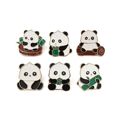 Эмалевые значки с изображением панды, броши из сплава для одежды рюкзака