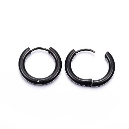 Ion Plating(IP) 304 Stainless Steel Huggie Hoop Earrings, Hypoallergenic Earrings, with 316 Surgical Stainless Steel Pin
