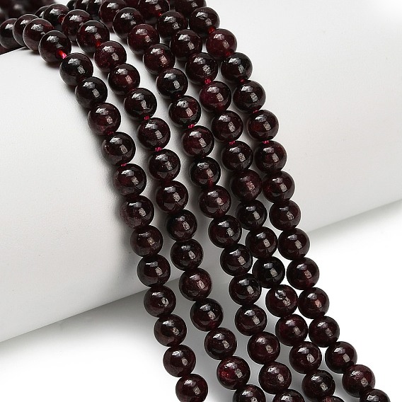 Гранат природный бисер нитей, круглые