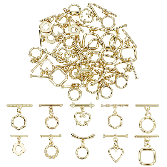 40 шт. 10 стили застежки-тоглы из сплава, разнообразные
