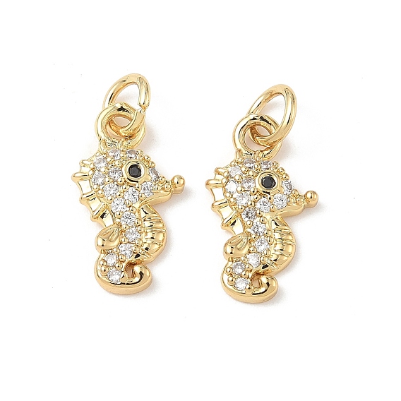 Латунные микро проложить кубического циркония подвески, морской конек, стойки покрытие, долговечный, без кадмия и без свинца, с целью перехода в кольце