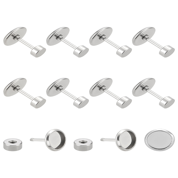 10Stück 304 Ohrstecker aus Edelstahl, Runde