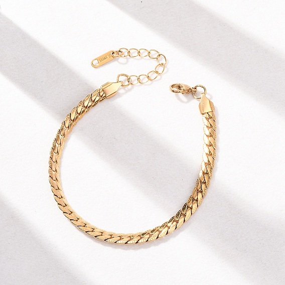 304 Браслеты-цепочки из нержавеющей стали Panzer для женщин, ионное покрытие (ip), долговечный