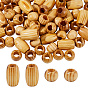 140Pcs 2 Styles Wood Beads, Large Hole Beads