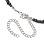 Bowknot 304 Stainless Steel Necklaces, Acrylic Bead Necklaces for Women