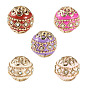 5Pcs 5 Colors Handmade Indonesia Beads, with Metal Findings, Round, Unplated