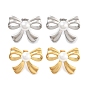 304 Stainless Steel Stud Earrings, with ABS Imitation Pearl, Bowknot