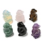 Natural & Synthetic Gemstone Carved Mouse Figurines, for Home Office Desktop Feng Shui Ornament