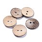Natural Coconut Buttons, Large Buttons, 2-Hole, Flat Round