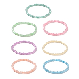 7шт 7 цветные стеклянные браслеты из бисера стрейч набор для женщин