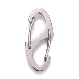 202 Stainless Steel S Shaped Carabiner, Keychain Clasps