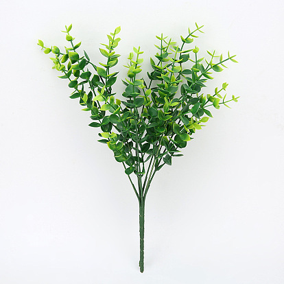 Simulation seven-headed eucalyptus fake flower green leaf plastic water grass plant wall potted decoration money grass