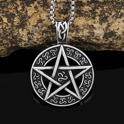 Пентаграмма 304 ожерелья из нержавеющей стали для мужчин