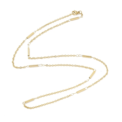 Вакуумное покрытие pvd 304 ожерелье из цепочек-колонн из нержавеющей стали для женщин