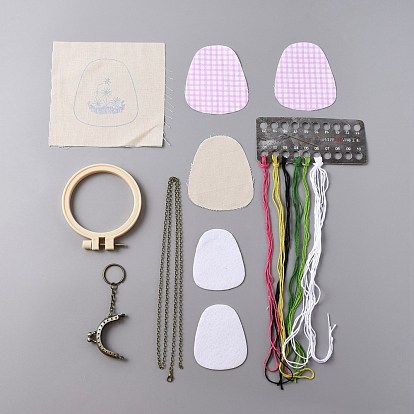 DIY цветочный узор вышивка поцелуй замок набор для изготовления сумки, в том числе хлопчатобумажная ткань, рамка для сумки, цепной ремень, пластиковые пяльцы для вышивания, швейная иголка, нить, двухсторонняя наклейка