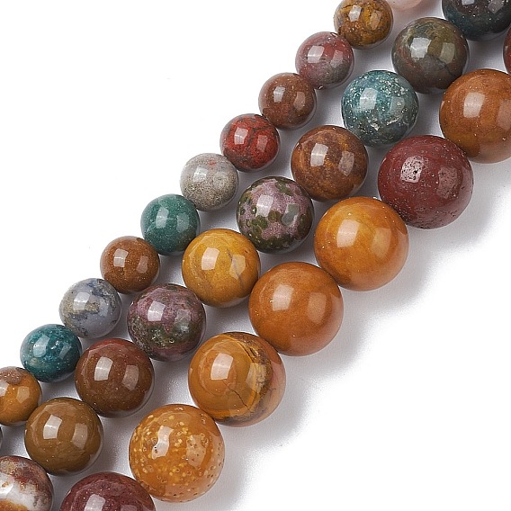 Океан Природный яшмы бисер нитей, круглые