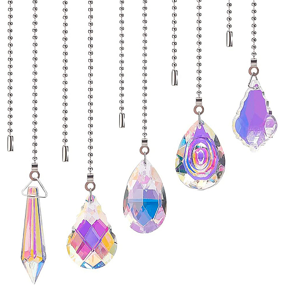 5шт. стеклянный потолочный вентилятор, удлинители цепи, подвесные ловцы солнца, 304 стальной шаровой цепи из нержавеющей, разнообразные