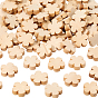 100pcs perles en bois d'érable non finies, perles en bois naturel, fleur