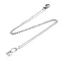 201 Stainless Steel Kitten Pendants Necklaces, with Cable Chains and Lobster Claw Clasps, Hollow Cat